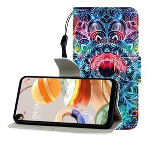 For LG K61 Colored Drawing Horizontal Flip Leather Case with Holder & Card Slot & Wallet(Mandala)