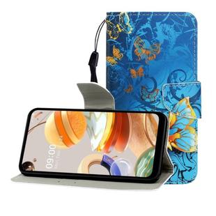 For LG K61 Colored Drawing Horizontal Flip Leather Case with Holder & Card Slot & Wallet(Jade Butterfly)