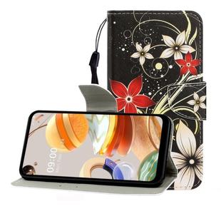 For LG K61 Colored Drawing Horizontal Flip Leather Case with Holder & Card Slot & Wallet(Safflower)
