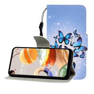 For LG K61 Colored Drawing Horizontal Flip Leather Case with Holder & Card Slot & Wallet(Many Butterflies)