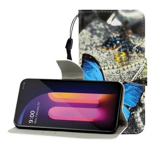 For LG V60 Colored Drawing Horizontal Flip Leather Case with Holder & Card Slot & Wallet(A Butterfly)