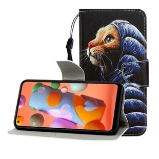 For Huawei Nova 5 Colored Drawing Horizontal Flip Leather Case with Holder & Card Slot & Wallet(Down Jacket Cat)