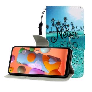For Huawei Nova 5 Colored Drawing Horizontal Flip Leather Case with Holder & Card Slot & Wallet(Blue Coconut Grove)