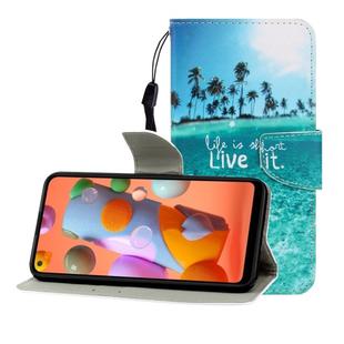 For Huawei Nova 5 Colored Drawing Horizontal Flip Leather Case with Holder & Card Slot & Wallet(Coconut Tree)