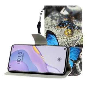 For Huawei Nova 7 Colored Drawing Horizontal Flip Leather Case with Holder & Card Slot & Wallet(A Butterfly)