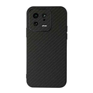 For Xiaomi 13 Accurate Hole Carbon Fiber Texture PU Phone Case(Black)