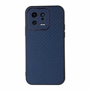 For Xiaomi 13 Accurate Hole Carbon Fiber Texture PU Phone Case(Blue)