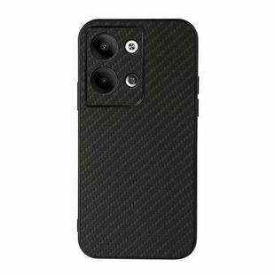 For OPPO Reno9 / Reno9 Pro Accurate Hole Carbon Fiber Texture PU Phone Case(Black)