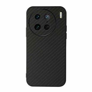 For vivo X90 Pro Accurate Hole Carbon Fiber Texture PU Phone Case(Black)