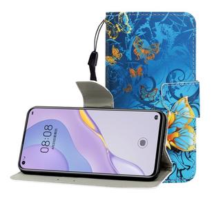 For Huawei Nova 7 Pro Colored Drawing Horizontal Flip Leather Case with Holder & Card Slot & Wallet(Jade Butterfly)