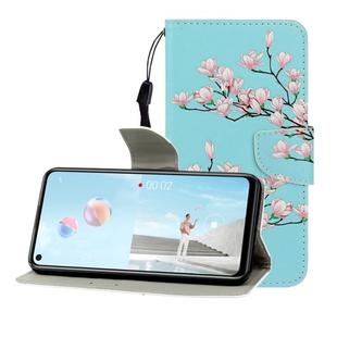 For Huawei Nova 7 SE Colored Drawing Horizontal Flip Leather Case with Holder & Card Slot & Wallet(Magnolia)