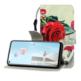 For Huawei Nova 7 SE Colored Drawing Horizontal Flip Leather Case with Holder & Card Slot & Wallet(Red Rose)