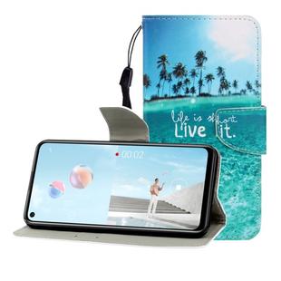 For Huawei Nova 7 SE Colored Drawing Horizontal Flip Leather Case with Holder & Card Slot & Wallet(Coconut Tree)