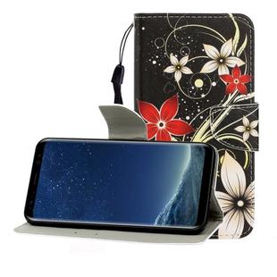 For Galaxy S8 Colored Drawing Horizontal Flip Leather Case with Holder & Card Slot & Wallet(Safflower)