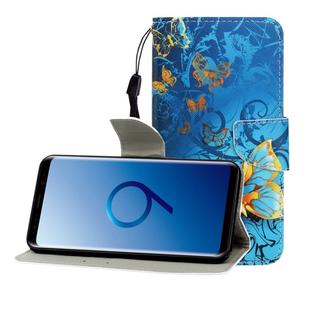 For Galaxy S9 Colored Drawing Horizontal Flip Leather Case with Holder & Card Slot & Wallet(Jade Butterfly)