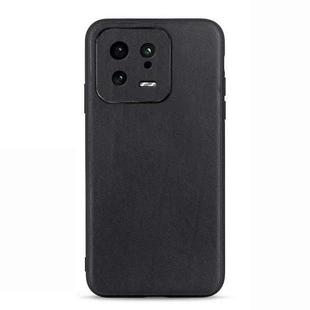 For Xiaomi 13 Accurate Hole Lambskin Texture Genuine Leather Phone Case(Black)