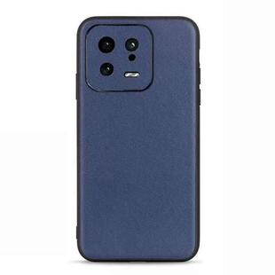 For Xiaomi 13 Accurate Hole Lambskin Texture Genuine Leather Phone Case(Blue)