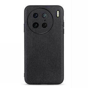 For vivo X90 Pro Accurate Hole Lambskin Texture Genuine Leather Phone Case(Black)