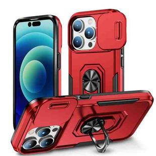 For iPhone 14 Pro Pioneer Armor Sliding Camshield Phone Case(Red)