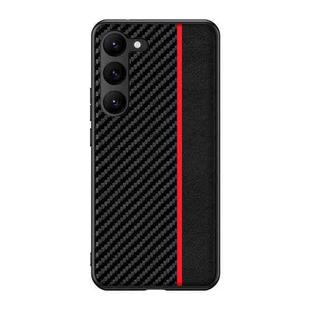 For Samsung Galaxy S23+ 5G Ultra-thin Carbon Fiber Texture Splicing Phone Case(Red)