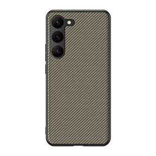 For Samsung Galaxy S23+ 5G Carbon Fiber Texture Printing Phone Case(Gold)