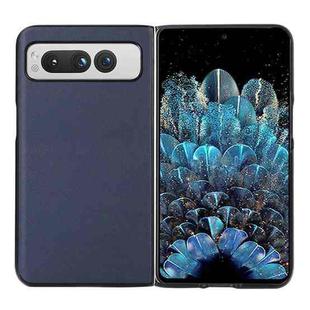 For Google Pixel Fold Lambskin Texture Genuine Leather Phone Case(Blue)