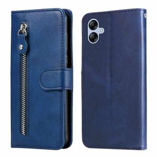 For Samsung Galaxy A04e Calf Texture Zipper Leather Phone Case(Blue)