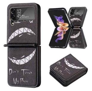 For Samsung Galaxy Z Flip4 Colored Drawing Invisible Magnetic Leather Phone Case(Smirk)