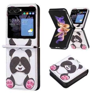 For Samsung Galaxy Z Flip5 Colored Drawing Leather Phone Case(Panda)