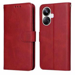For Realme 10 Pro+ 5G Classic Calf Texture Flip Leather Phone Case(Red)