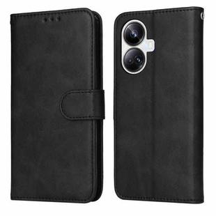 For Realme 10 Pro+ 5G Classic Calf Texture Flip Leather Phone Case(Black)