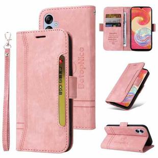 For Samsung Galaxy A04e BETOPNICE Dual-side Buckle Leather Phone Case(Pink)