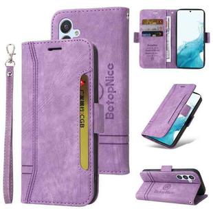 For Samsung Galaxy A34 5G BETOPNICE Dual-side Buckle Leather Phone Case(Purple)