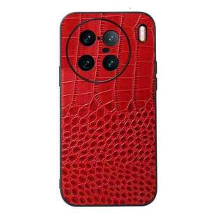 For vivo X90 Pro+ Crocodile Top Layer Cowhide Leather Phone Case(Red)