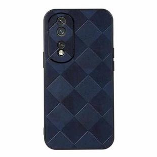 For Honor 80 Pro Weave Plaid PU Phone Case(Blue)