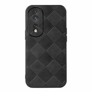 For Honor 80 Pro Weave Plaid PU Phone Case(Black)
