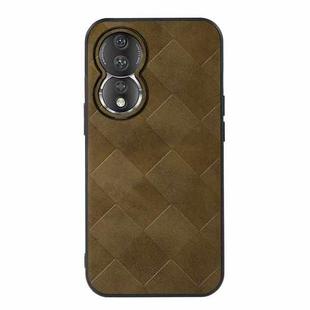 For Honor 80 Weave Plaid PU Phone Case(Green)