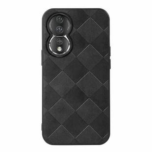 For Honor 80 Weave Plaid PU Phone Case(Black)