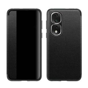 For Honor 80 Pro Leather + TPU Frame Shockproof Phone Case(Black)