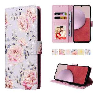 For Samsung Galaxy A14 5G Bronzing Painting RFID Leather Phone Case(Pastoral Rose)