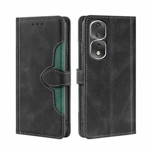 For Honor 80 Pro Skin Feel Magnetic Buckle Leather Phone Case(Black)