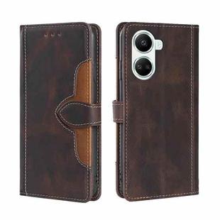 For Huawei nova 10 SE Skin Feel Magnetic Buckle Leather Phone Case(Brown)