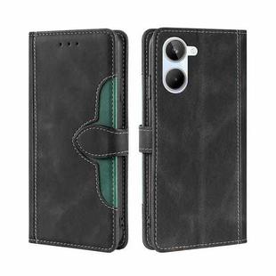 For Realme 10 4G Skin Feel Magnetic Buckle Leather Phone Case(Black)