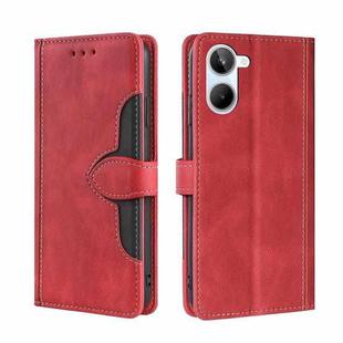 For Realme 10 4G Skin Feel Magnetic Buckle Leather Phone Case(Red)
