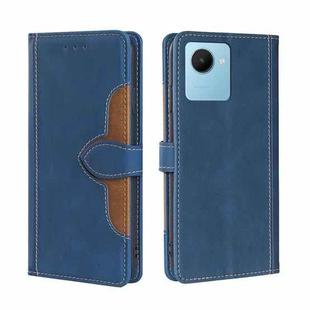 For Realme C30s Skin Feel Magnetic Buckle Leather Phone Case(Blue)