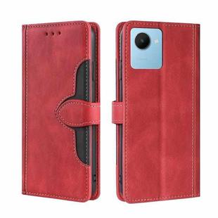 For Realme C30s Skin Feel Magnetic Buckle Leather Phone Case(Red)