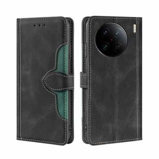 For vivo X90 Pro+ Skin Feel Magnetic Buckle Leather Phone Case(Black)