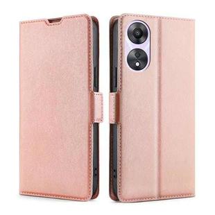 For OPPO A58 5G Ultra-thin Voltage Side Buckle Horizontal Flip Leather Phone Case(Rose Gold)