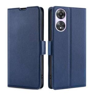 For OPPO A58 5G Ultra-thin Voltage Side Buckle Horizontal Flip Leather Phone Case(Blue)