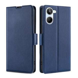 For Realme 10 4G Ultra-thin Voltage Side Buckle Horizontal Flip Leather Phone Case(Blue)